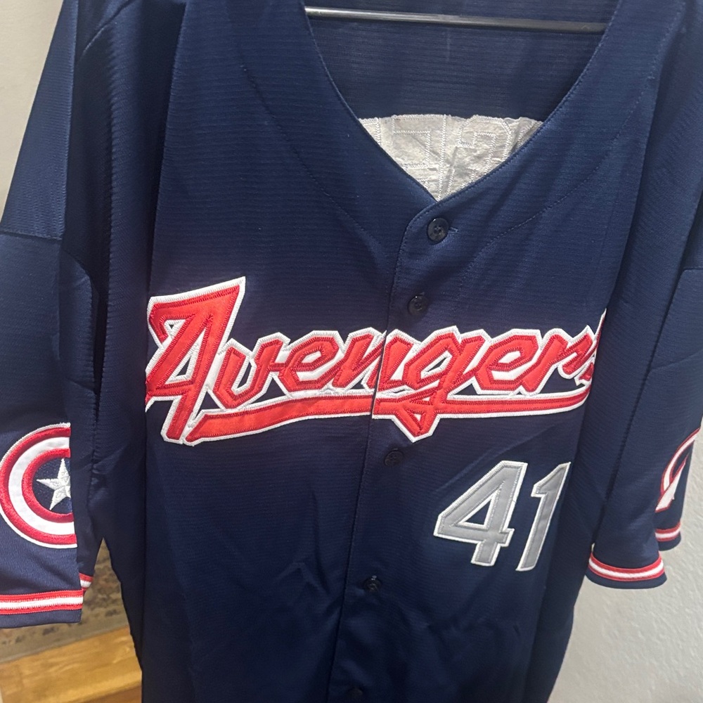Avengers Navy Baseball Jersey